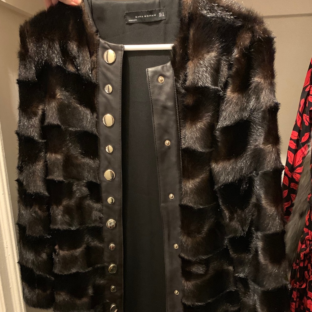 ZARA FAUX MINK COAT
